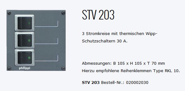 STV 203 Stromkreisverteiler 3x30A - zum Schließen ins Bild klicken